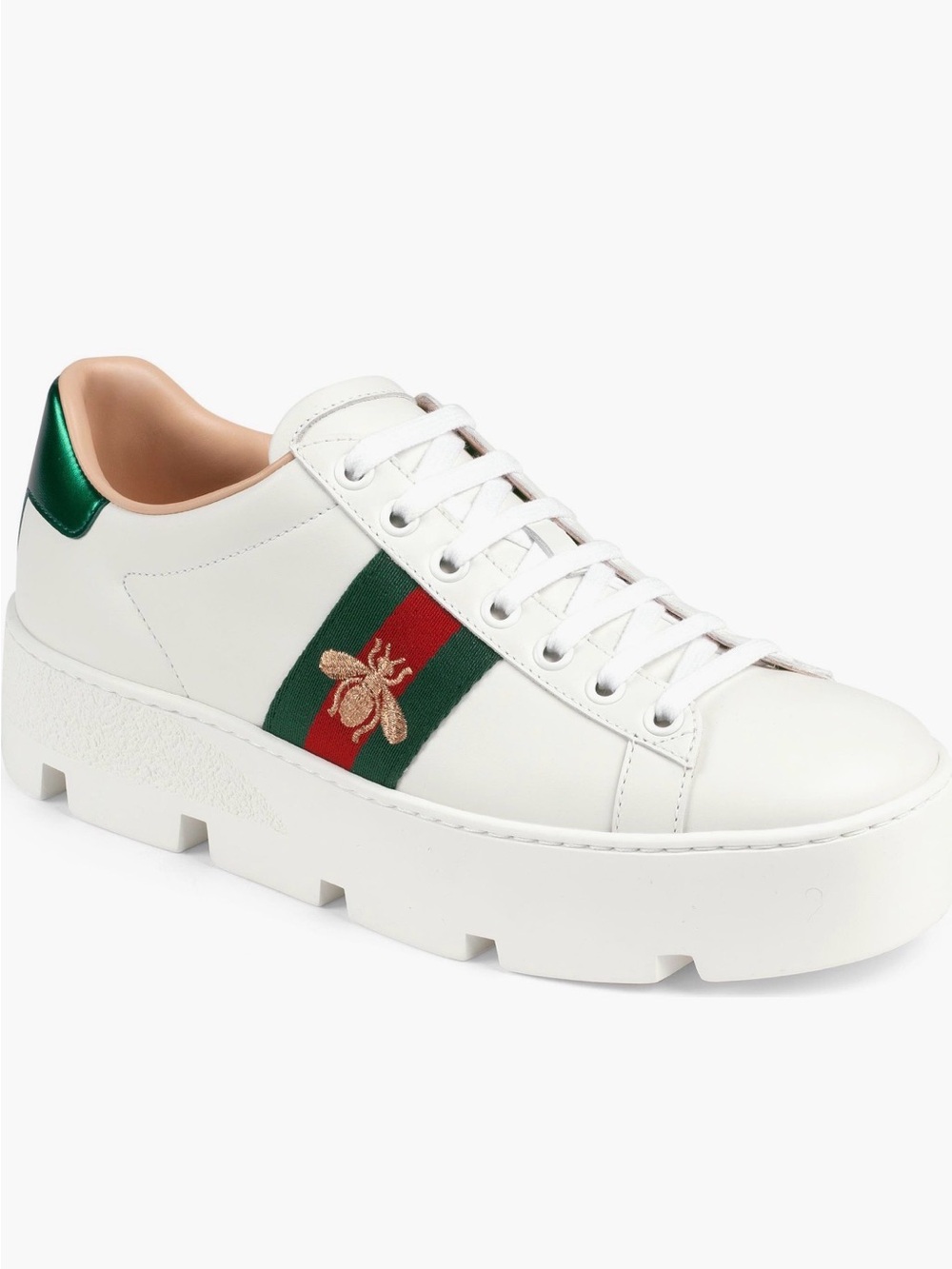 Gucci Ace embroidered platform
“White” Leather Platform Sneaker